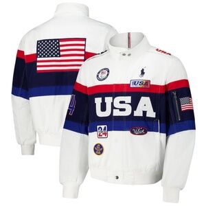 Polo Ralph Lauren White Team USA Paris 2024 Paralympics Olympics Bomber Jacket